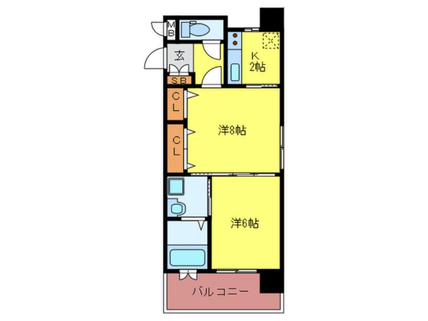 間取図 エンクレスト薬院Ⅱ（1105）