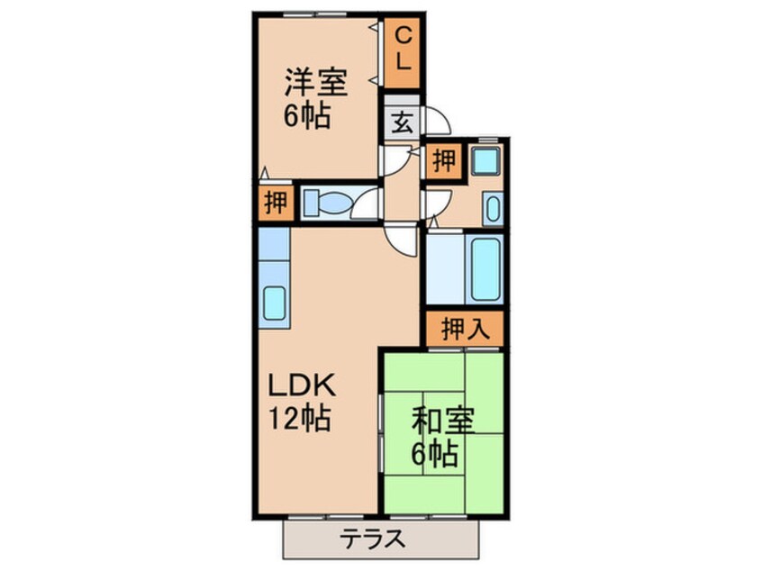 間取図 アフロ－テ山川Ｂ棟