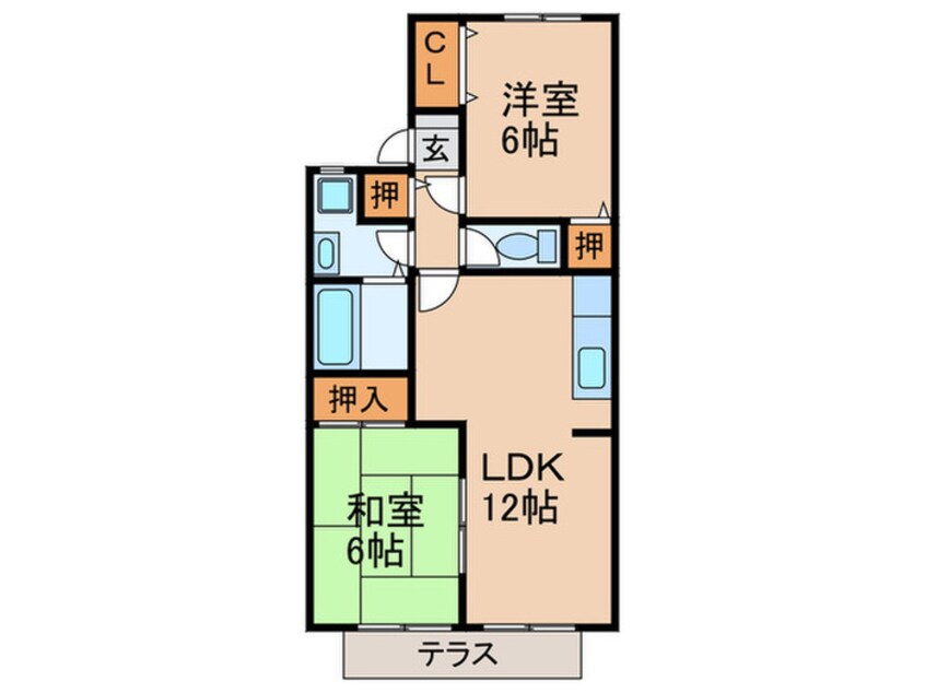 間取図 アフロ－テ山川Ｂ棟