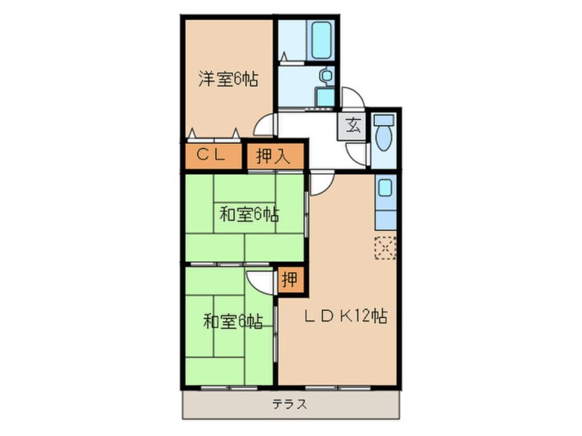 間取図 ア－バンライフ津福Ｂ棟