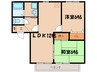 ア－バンライフ津福Ｃ棟 2LDKの間取り