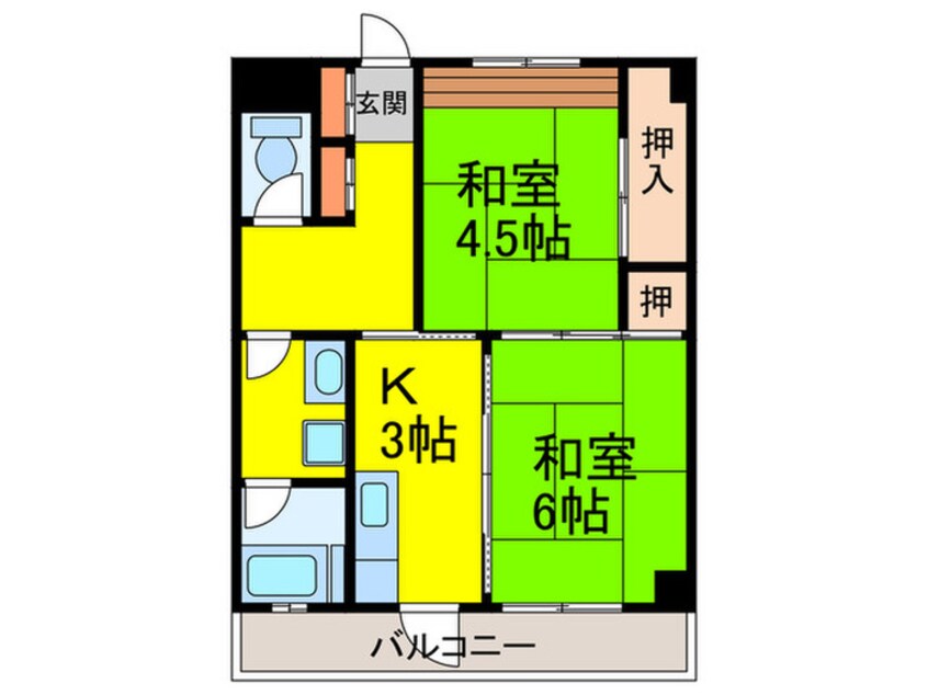 間取図 大橋フラワービル