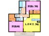 ボヌール和　B棟 2LDKの間取り