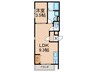 CLOVER津福 1LDKの間取り
