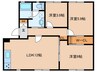 カレッジヒルズ　A棟 3LDKの間取り