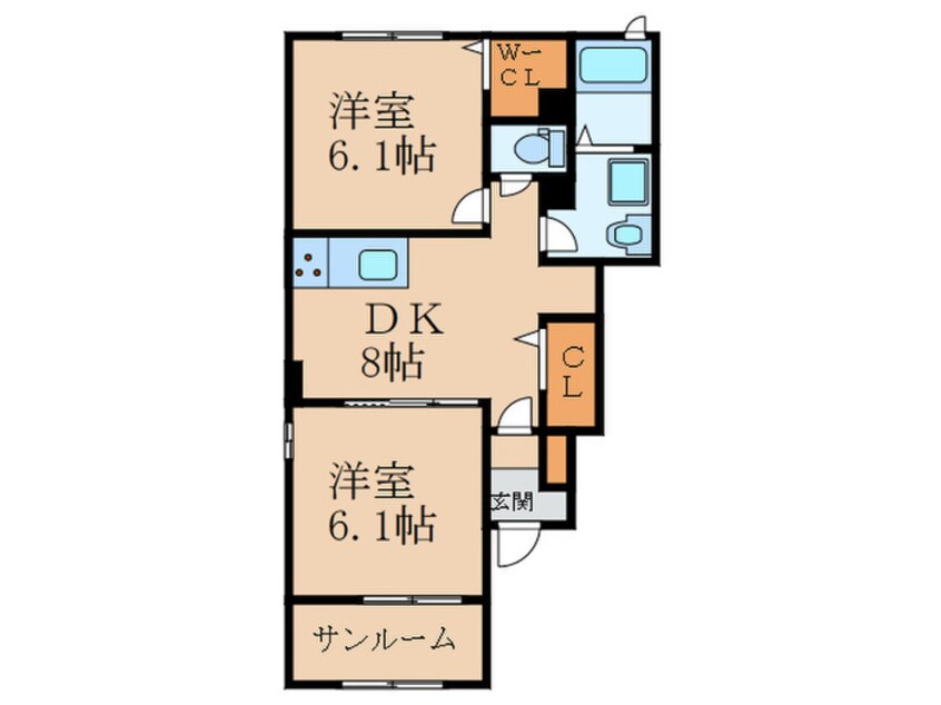 間取図 ボヌールKM　B棟