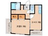 フラワーテンボス 1DKの間取り