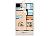 KL東比恵Ⅱ 1LDKの間取り