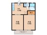 ガーデンプレイス住吉B 2DKの間取り