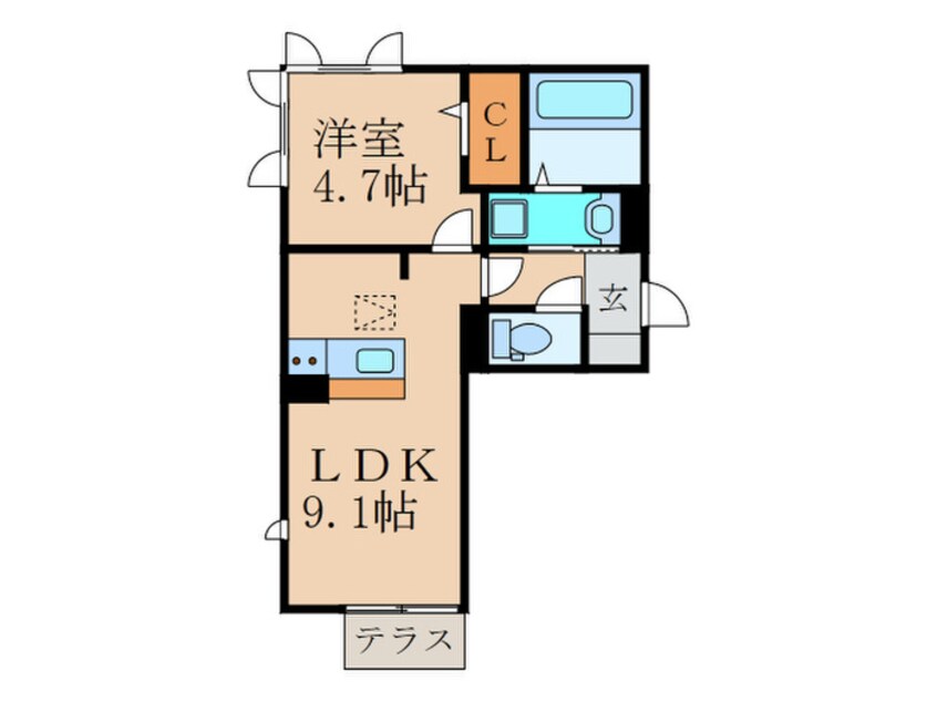 間取図 D-room城野