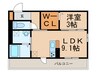 Ｄ-ｒｏｏｍ　Ｆ.京町 1LDKの間取り
