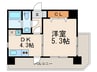 リファレンス祇園 1DKの間取り