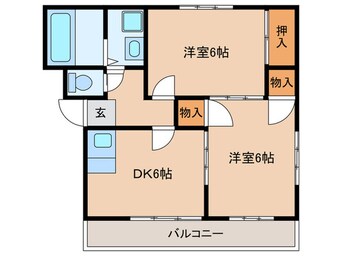 間取図 コ－ポ三角Ⅱ
