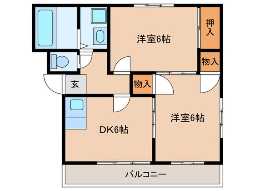 間取図 コ－ポ三角Ⅱ