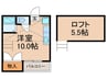 ラシュシュ 1Rの間取り