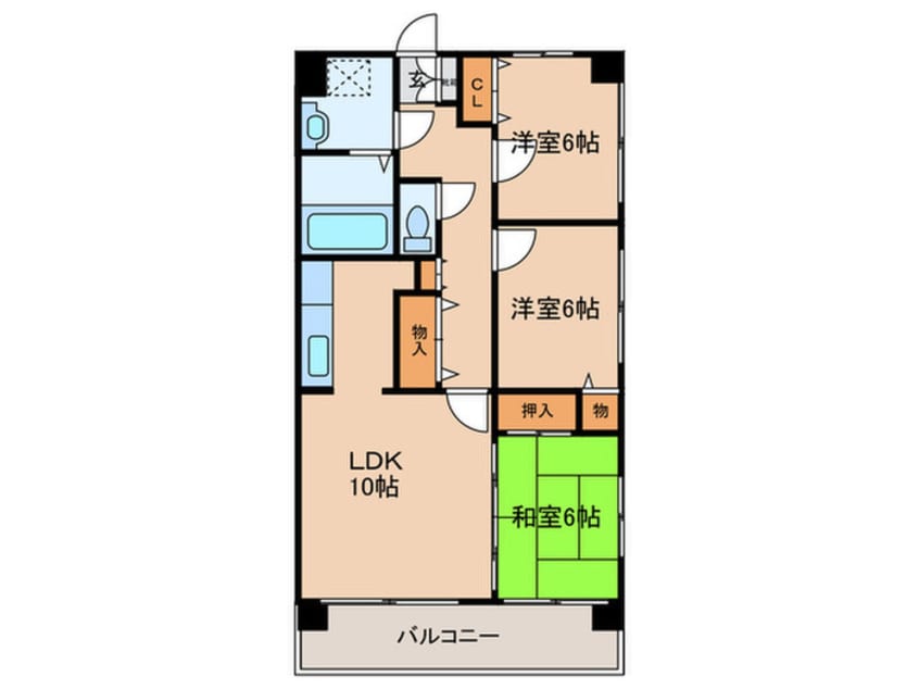 間取図 パグーロ東平尾