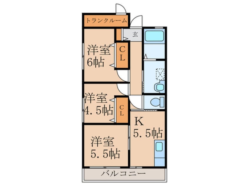 間取図 プレステージ小竹