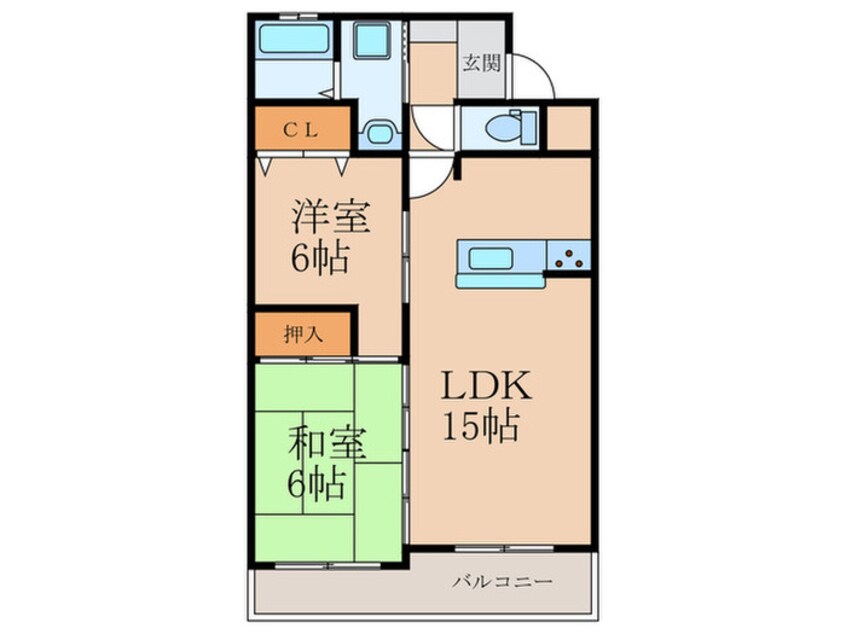 間取図 リバティハイツ朽網