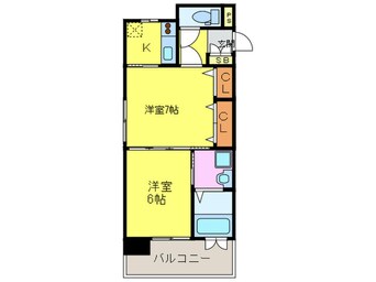 間取図 エンクレスト薬院Ⅱ(601)