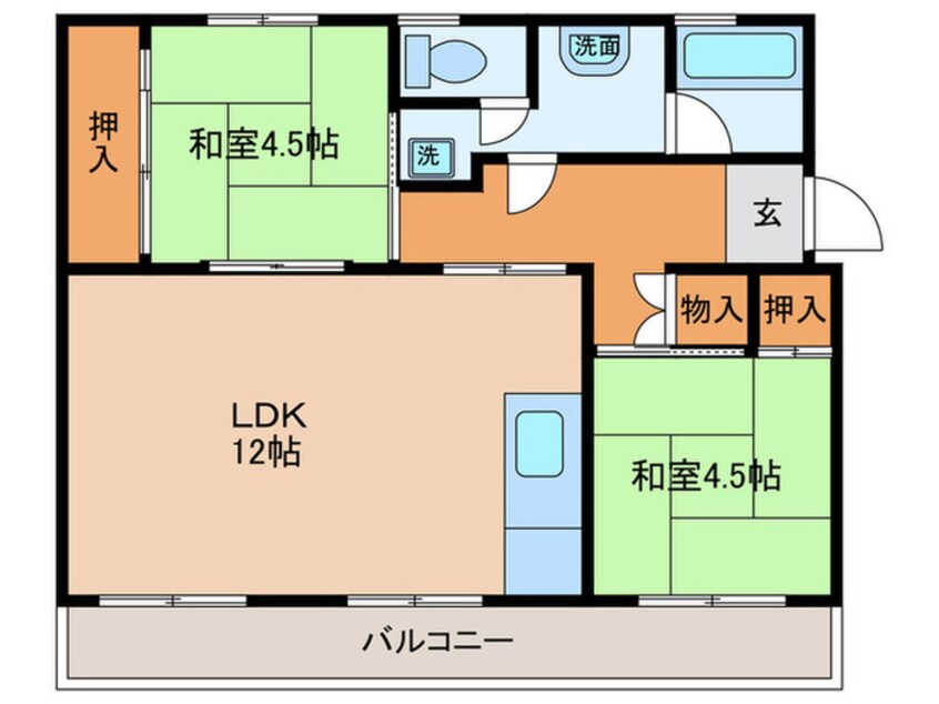 間取図 日の里分譲団地39棟（404）