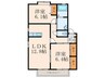 プリムヴェールパルク Ｇ棟 2LDKの間取り