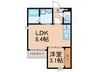 REGALEST大橋東 1LDKの間取り
