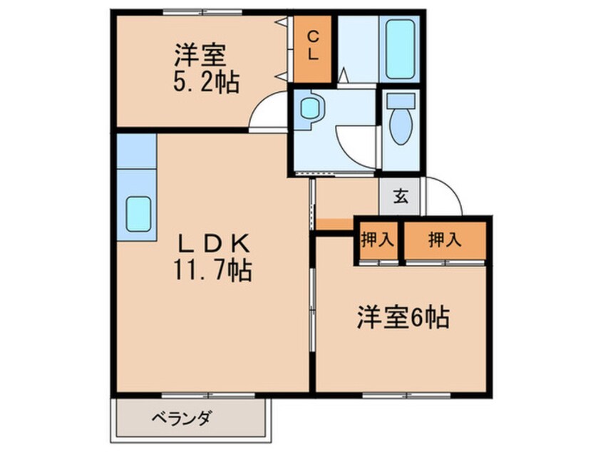 間取図 ディアス南王子B棟