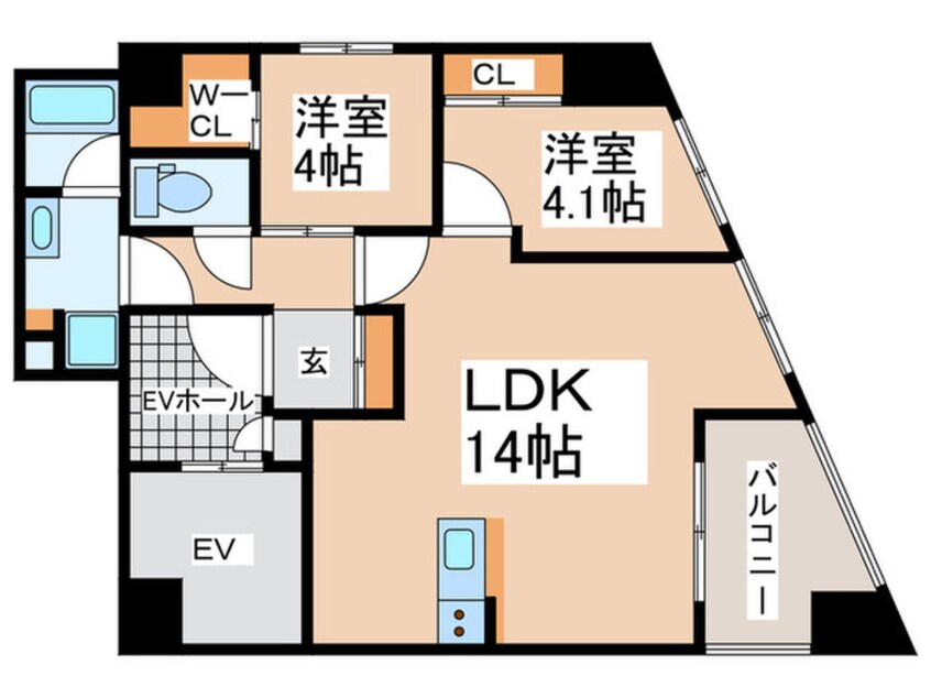 間取図 ＡＲＣＢＬＩＳＳ二日市