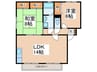 ラフォーレ原田M 2LDKの間取り