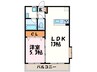 エクセラン高宮 1LDKの間取り