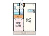 エクセラン高宮 1LDKの間取り