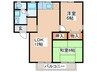 プレジール千塔 2LDKの間取り