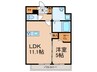 フェリシエ久留米 1LDKの間取り