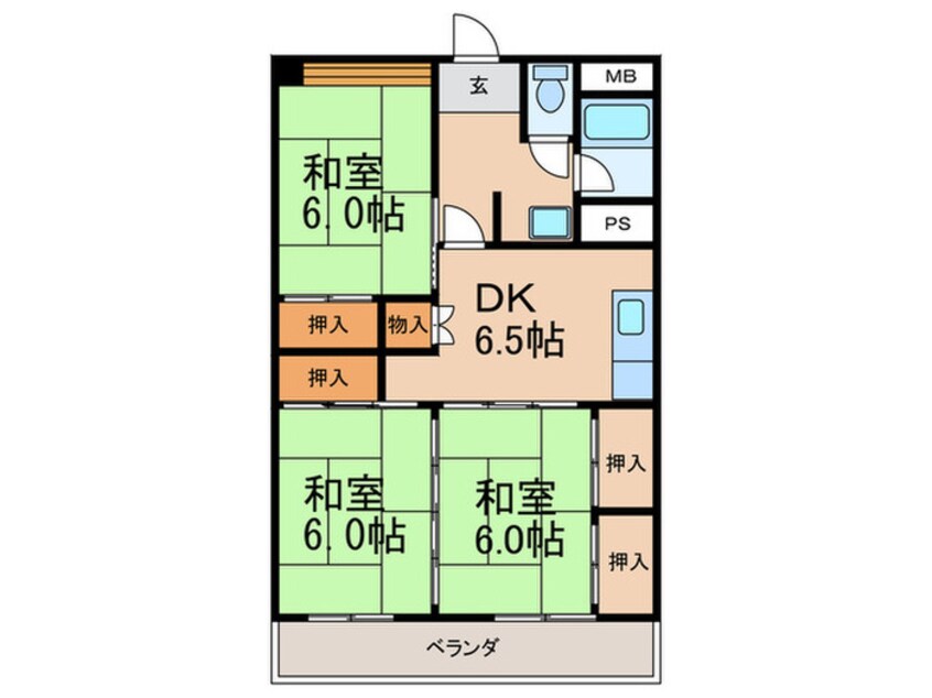 間取図 プレステージ宇美