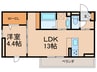 プラザ宮園 1LDKの間取り