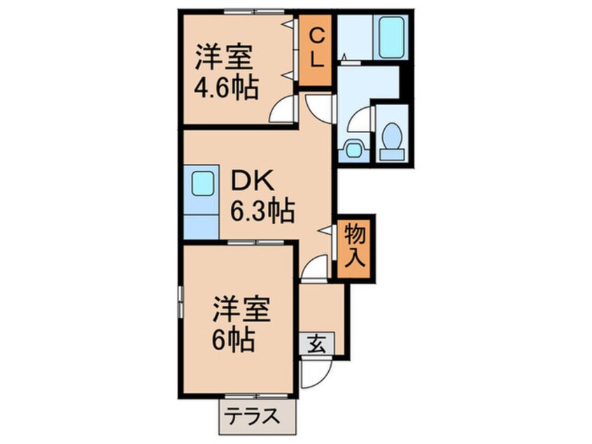 間取図 バッカス天神中　Ｂ棟