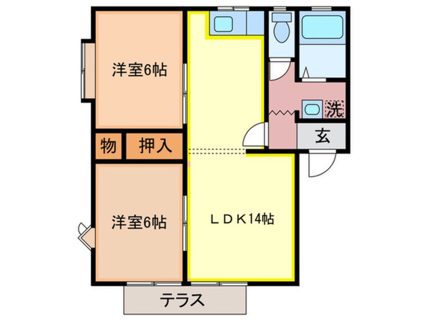 間取図 ﾚｰﾍﾞﾝﾊｲﾑB