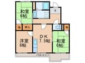 タウニ国分　Ｂ棟の間取図