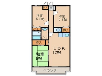 間取図 サンライズ大善寺