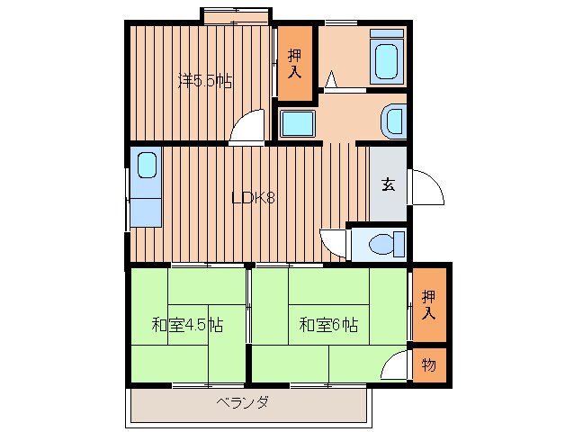間取り図 コーポ祇園