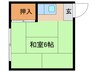 東福荘 1Rの間取り