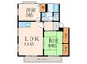 オー・ボアパティールⅡＣ棟 2LDKの間取り
