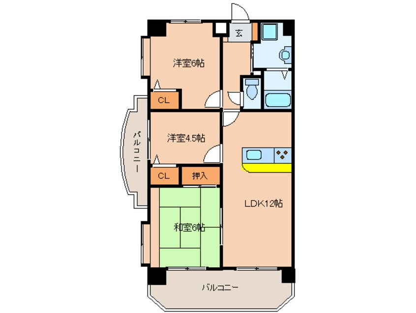 間取図 エミネント西新