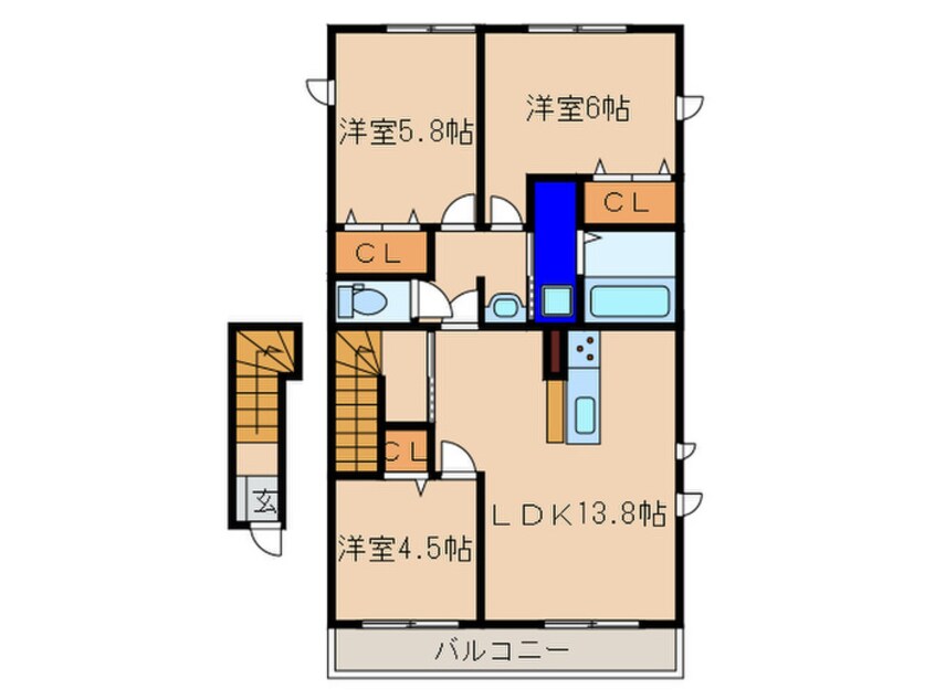 間取図 レオ・シティ則松　Ｂ棟