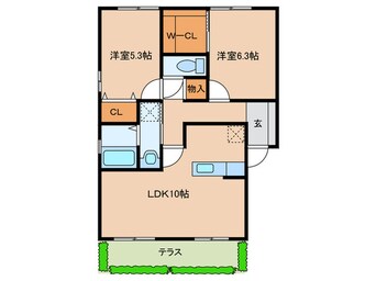 間取図 アネックス赤間A