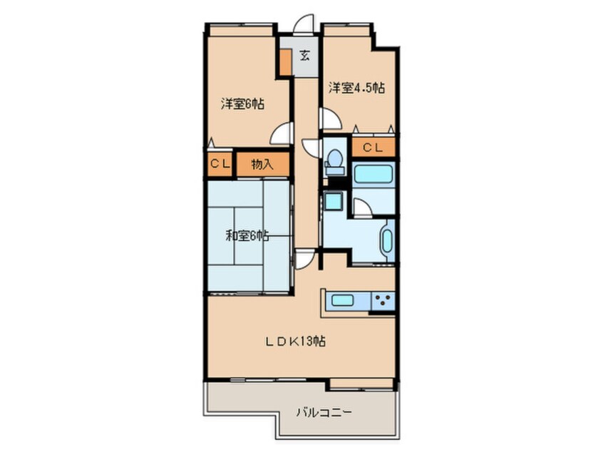 間取図 ダイアパレス唐人町（803）