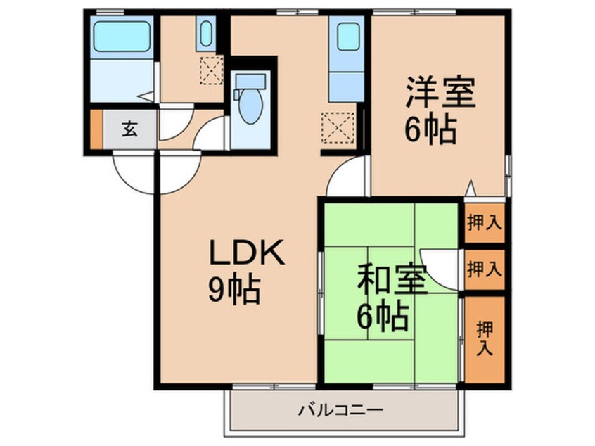 間取図 クレ－ルコ－トＢ棟