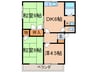 ｺｰﾎﾟﾛｲﾔﾙ飛鳥 3DKの間取り