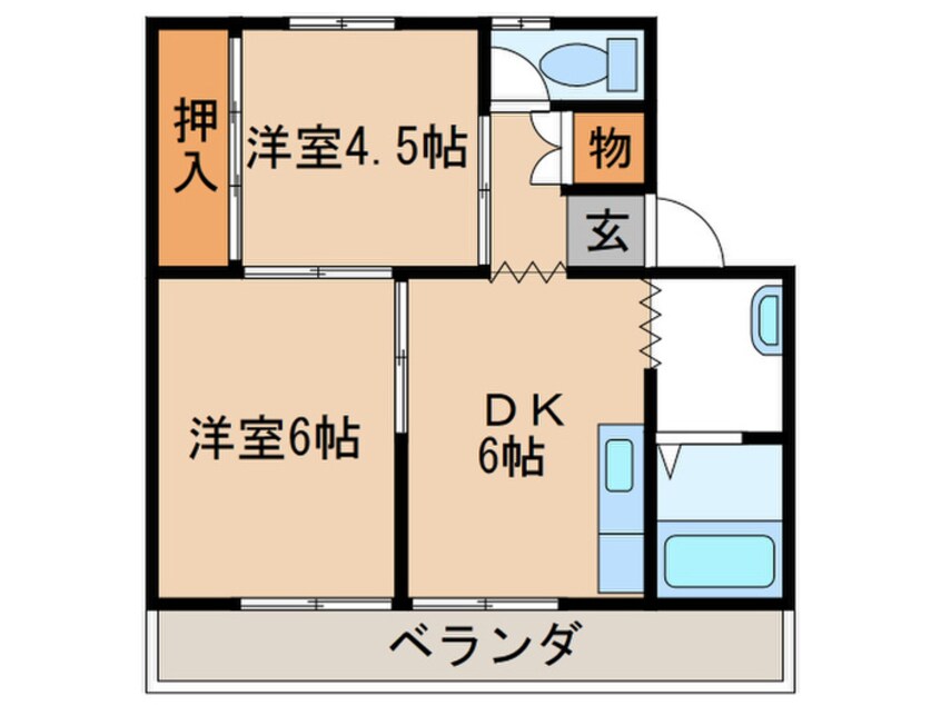 間取図 ヴィラナリー中間Ⅰ　3号棟