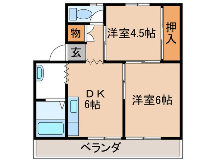 間取図 ヴィラナリー中間Ⅰ　3号棟